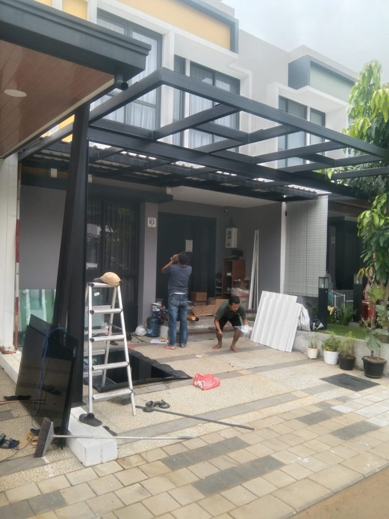kanopi baja ringan atap kaca bsd tangerang selatan bengkel las sinar rahayu 3