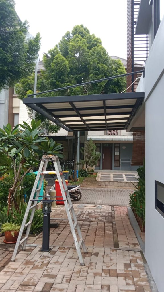 kanopi tanpa tiang gantung bsd tangerang selatan bengkel las sinar rahayu 3