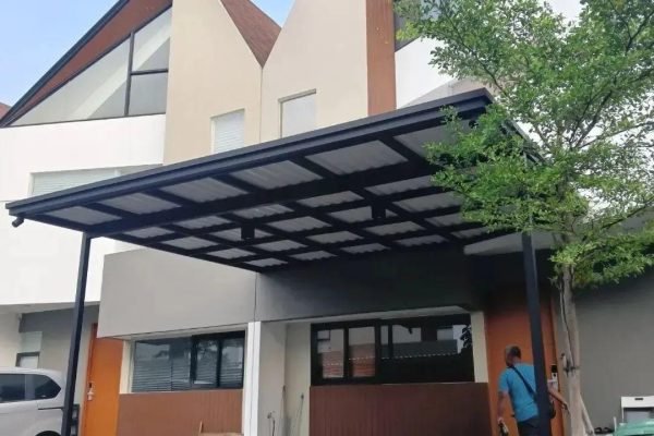 kanopi minimalis cantik untuk teras di bsd tangerang selatan bengkel las sinar rahayu 3