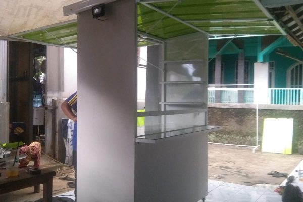 proses pembuatan booth stand es teh jumbo di bsd tangerang selatan bengkel las sinar rahayu 3